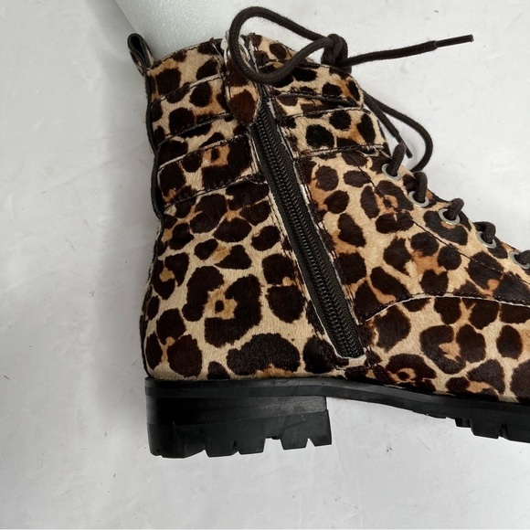 Rebecca Minkoff Jaden Leopard Print Cow Fur Buckle Boots Sz 7.5 Mobwife Boho - Picture 7 of 10